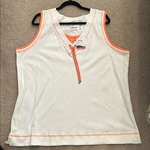 White and Orange Tank Top